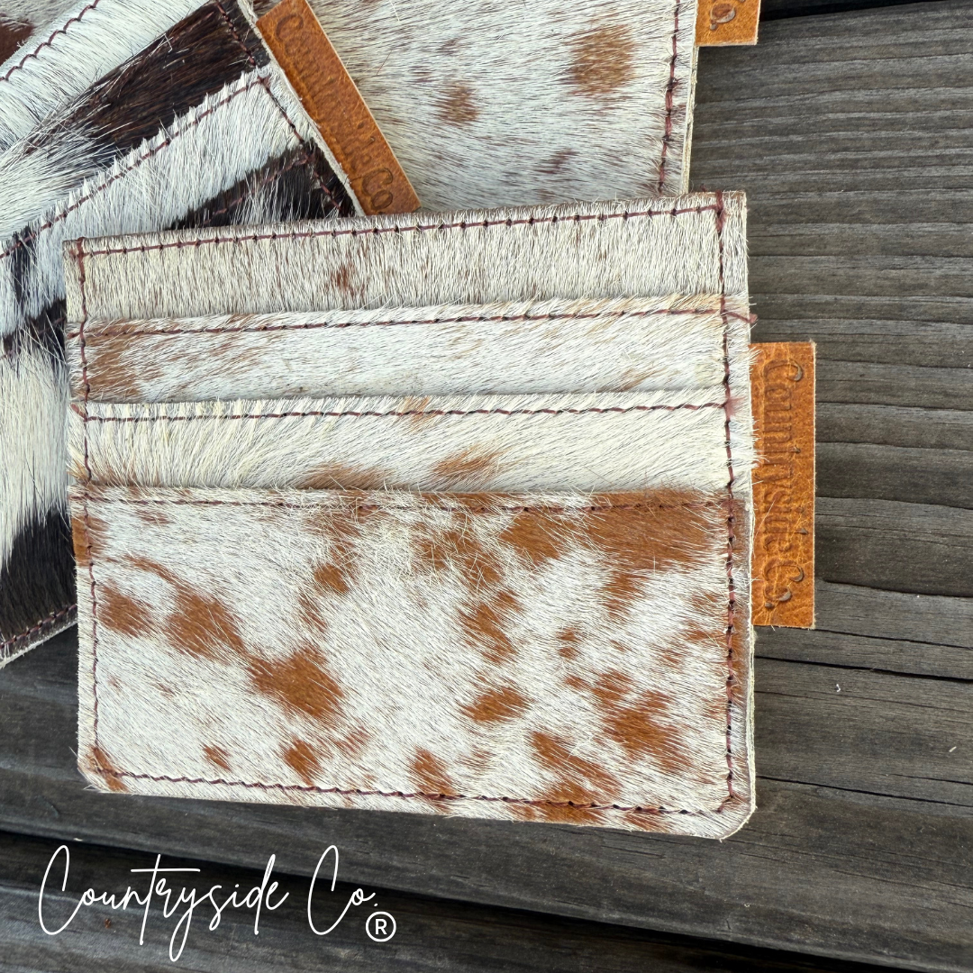 Cowhide Credit Card Holder, Slots front and back
