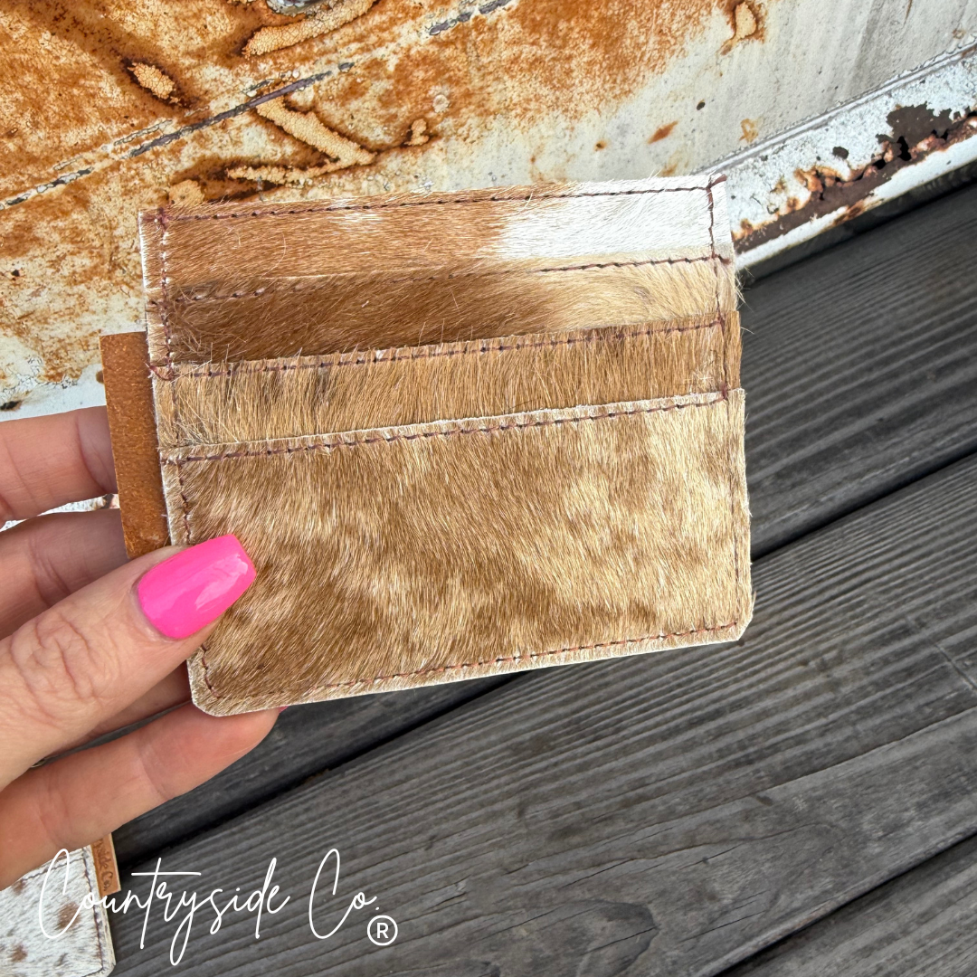 Cowhide Credit Card Holder, Slots front and back