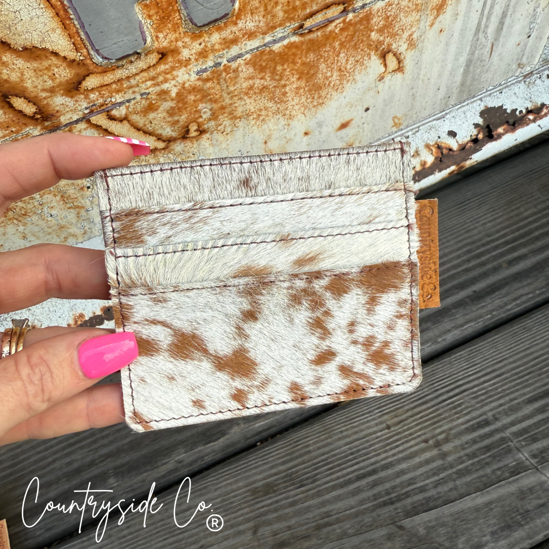 Cowhide Credit Card Holder, Slots front and back